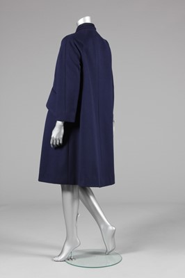 Lot 130 - Diana Vreeland's Mainbocher navy wool coat,...