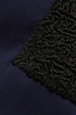 Lot 130 - Diana Vreeland's Mainbocher navy wool coat,...