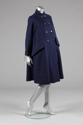 Lot 130 - Diana Vreeland's Mainbocher navy wool coat,...