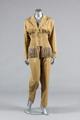 Lot 160 - An Azzedine Alaa camel cotton trouser suit,...