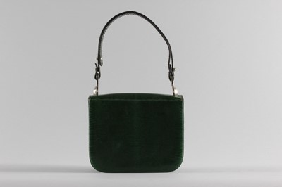 Lot 3 - A Loewe green lizard bag, late 1960s, maker's...