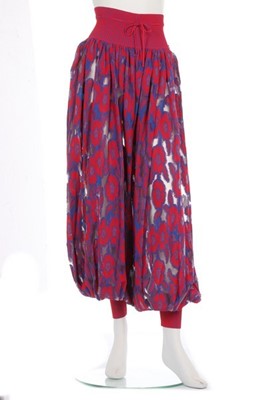 Lot 33 - A Chanel printed silk-chiffon evening gown,...