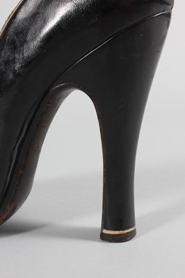 Lot 23 - Two pairs of black patent leather fetish shoes,...