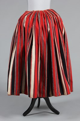 Lot 33 - A striped homespun wool 'revolutionary' skirt,...