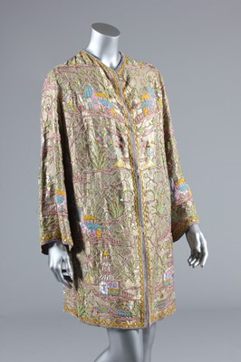 Lot 49 - A fine embroidered and beaded chinoiserie...