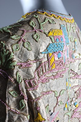 Lot 49 - A fine embroidered and beaded chinoiserie...