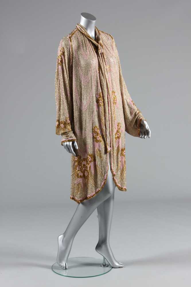 Lot 47 - A beaded muslin opera coat, mid 1920s, the...