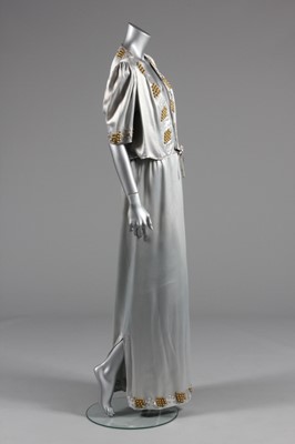 Lot 60 - A Jeanne Lanvin couture silver satin-faced...