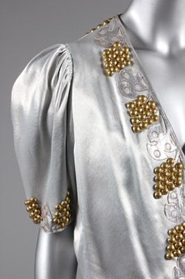 Lot 60 - A Jeanne Lanvin couture silver satin-faced...