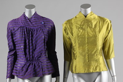 Lot 55 - Two Schiaparelli blouses, both bearing 21...