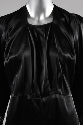 Lot 54 - A Jeanne Lanvin couture black satin bias-cut...