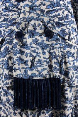 Lot 73 - A Carven summer suit, circa 1945, woven blue...