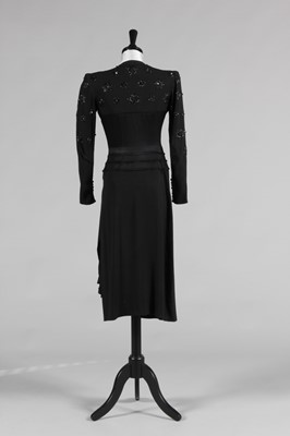 Lot 74 - A Jeanne Lanvin couture black satin-backed...