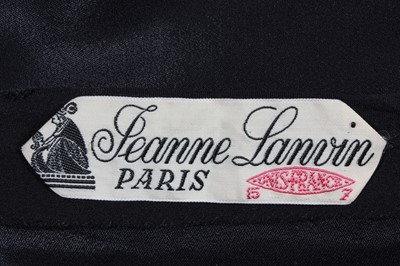 Lot 74 - A Jeanne Lanvin couture black satin-backed...