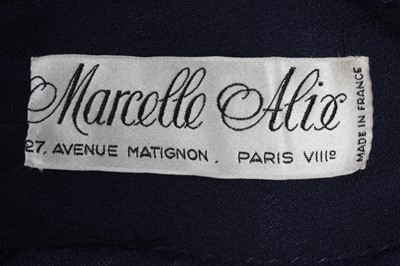 Lot 75 - A Marcelle Alix couture navy crêpe dinner...