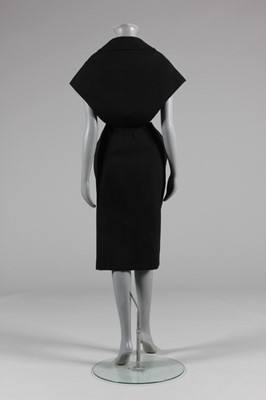 Lot 96 - A Jacques Griffe black wool crepe dinner gown,...