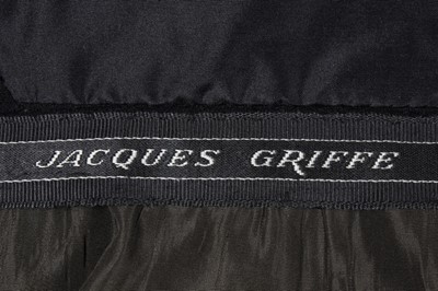 Lot 96 - A Jacques Griffe black wool crepe dinner gown,...