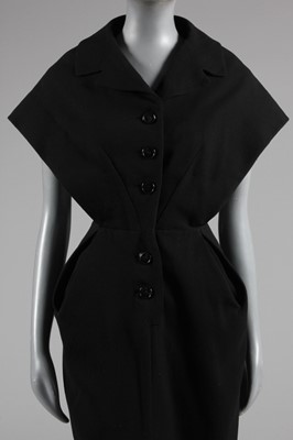 Lot 96 - A Jacques Griffe black wool crepe dinner gown,...