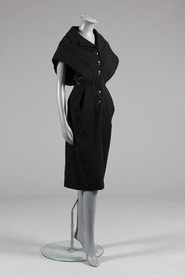 Lot 96 - A Jacques Griffe black wool crepe dinner gown,...