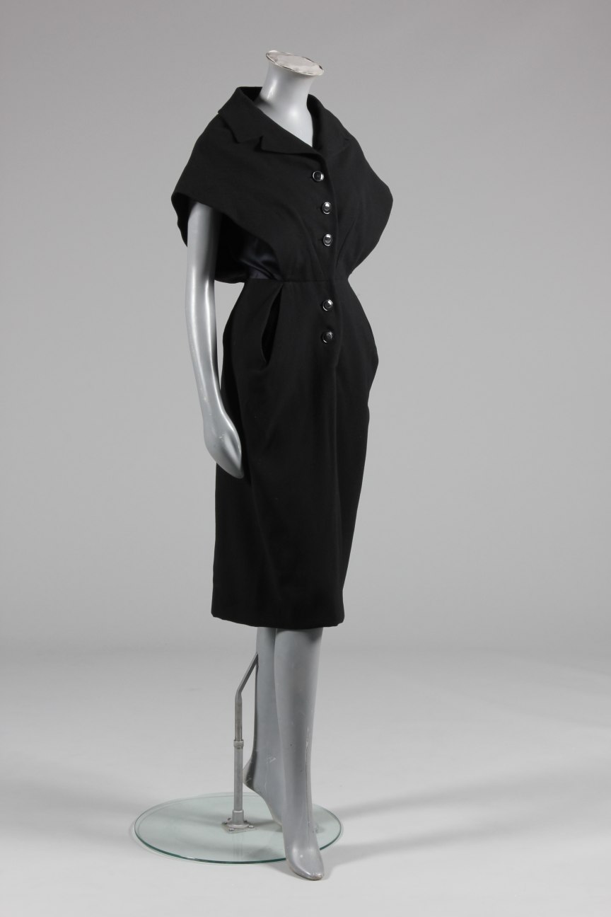 Lot 96 A Jacques Griffe black wool crepe dinner gown,