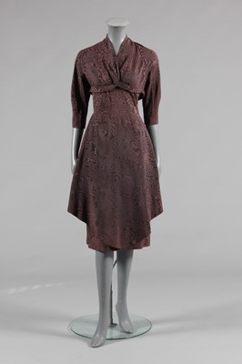 Lot 103 - A Jean Dessès mauve moiré dinner dress, circa...