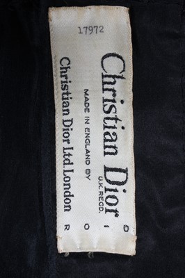 Lot 90 - A fine Christian Dior London black taffeta...