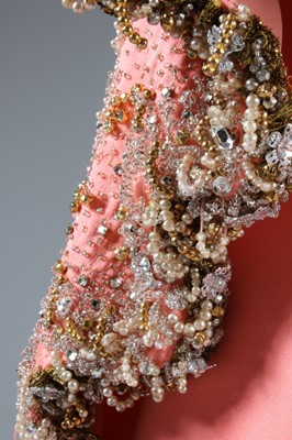 Lot 116 - A Valentino couture salmon-pink crêpe evening...