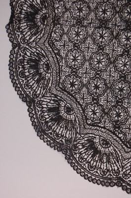 Lot 210 - A group of black bobbin lace, mainly Le Puy,...