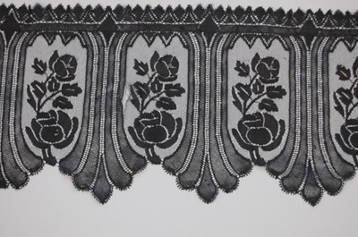 Lot 210 - A group of black bobbin lace, mainly Le Puy,...