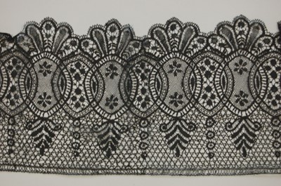 Lot 210 - A group of black bobbin lace, mainly Le Puy,...