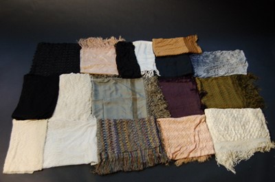 Lot 224 - A group of warp-knitted and other shawls,...