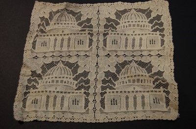 Lot 225 - A group of curtain machine lace, damask linen...