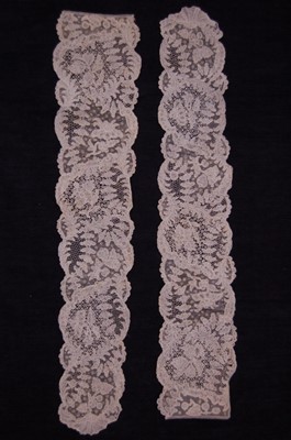 Lot 244 - A pair of Alencon lappets, circa 1730-50,...