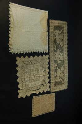 Lot 261 - A cutwork linen and filet cover, early 17th...