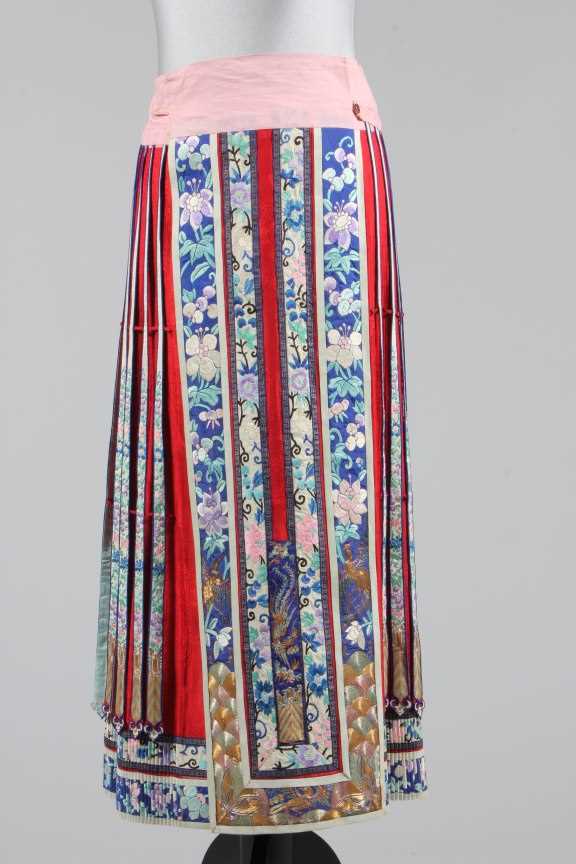 Lot 13 - A Chinese embroidered skirt, early 20th...