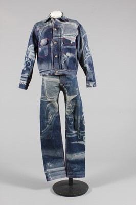 Lot 110 - A Vivienne Westwood 'Rolls Royce' print denim...