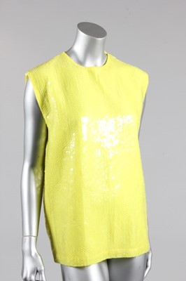 Lot 121 - A Stephen Sprouse acid-yellow sequined tunic...