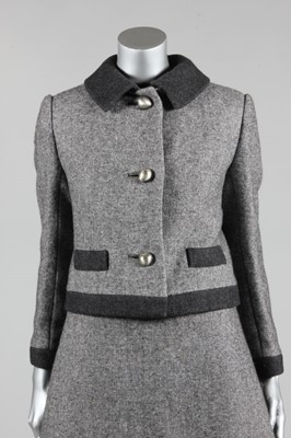 Lot 125 - A Michel Goma couture crimson tweed day dress,...