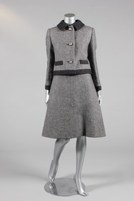 Lot 125 - A Michel Goma couture crimson tweed day dress,...