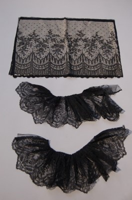 Lot 291 - A collection of black imitation Chantilly lace,...