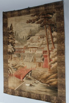 Lot 47 - A Japanese needle-painting, late 19th century,...