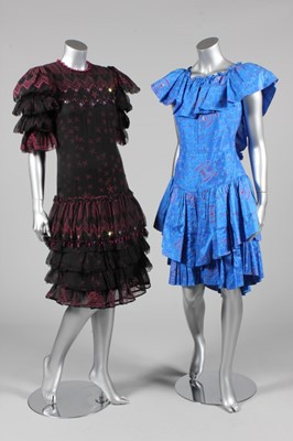 Lot 207 - Two Zandra Rhodes cocktail dresses, 1980s,...