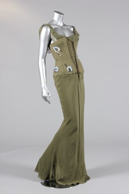 Lot 187 - A John Galliano khaki corset dress, early...