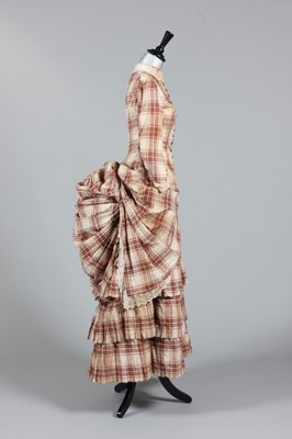 Lot 194 - A tartan cotton summer gown, circa 1875,...