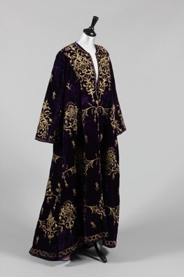 Lot 23 - An embroidered purple velvet wedding robe,...