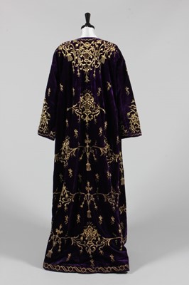 Lot 23 - An embroidered purple velvet wedding robe,...