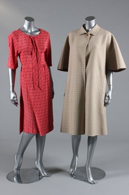 Lot 311 - A Madame Gres checked wool coat, circa 1975,...