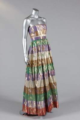 Lot 313 - A Givenchy couture striped silk lame evening...