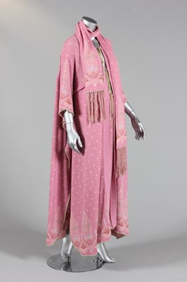 Lot 336 - A Bill Gibb knitted pink wool kimono, matching...