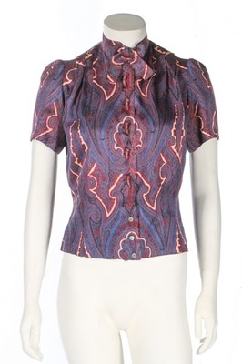 Lot 118 - A rare Schiaparelli Paisley-print silk blouse,...